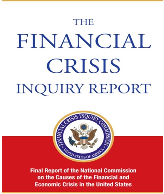A poster on the financial crisis inquiry report