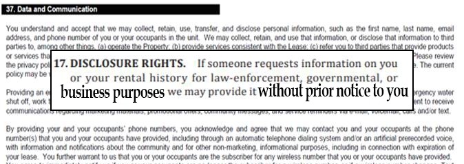 A picture of the Disclosure rights of Data and communications