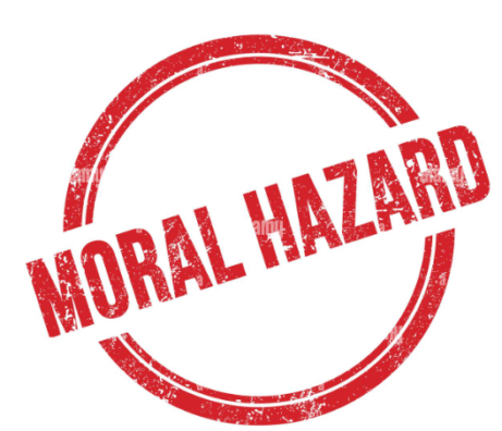 Moral Hazard Red Color Stamp on White Background